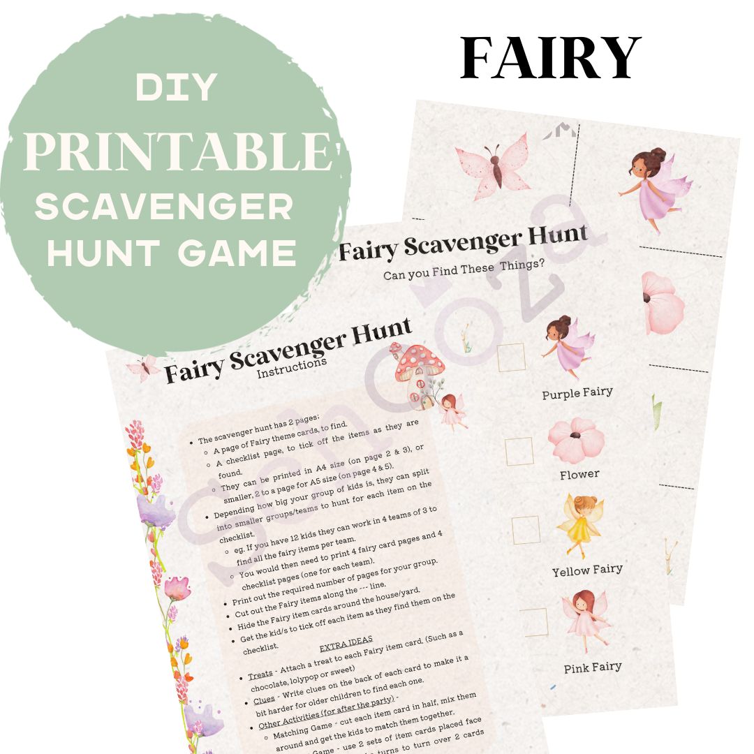 Printable ~ Scavenger Hunt Game - Fairy – Schooza