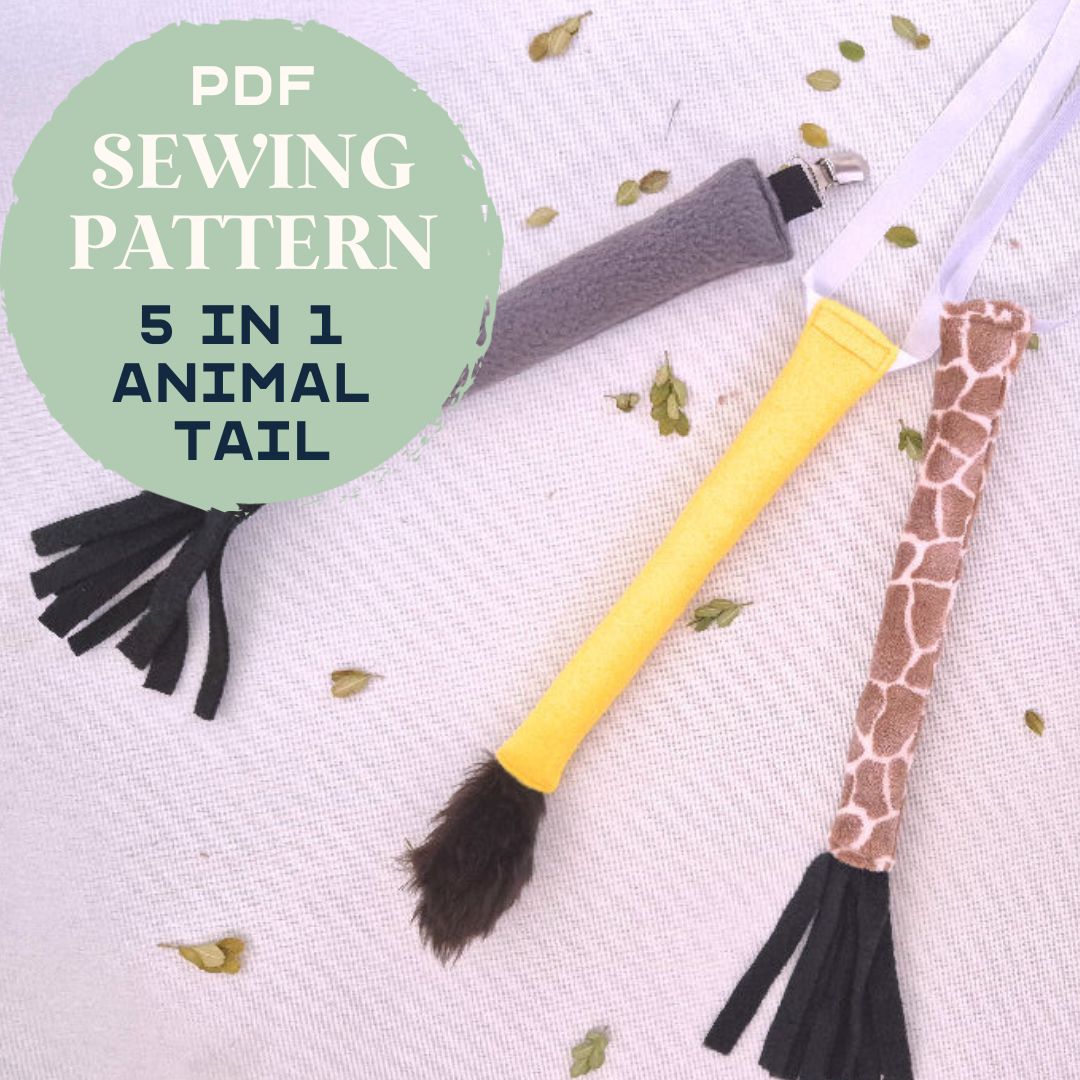 PDF Sewing pattern 5 kids animal tail dress-up costumes